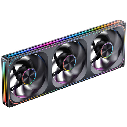 Jonsbo ZA-420BR PWM Fan, Reverse, ARGB – 3× 140 mm, Black